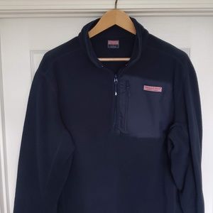 Vineyard Vines Navy Blue 1/4 Zip Fleece Jacket